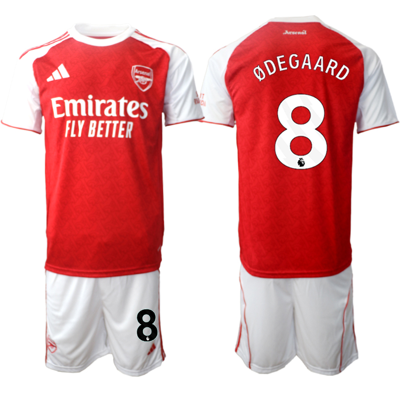 Men 2025-2026 Club Arsenal home red #8 Soccer Jersey 01